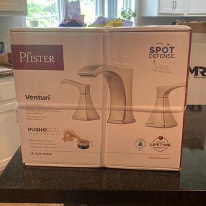 New never opened Pfister Venturi bathroom faucet. Brushed Nickel